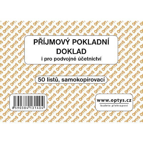 1314 - Příjmový doklad A6, 50 l., NCR
