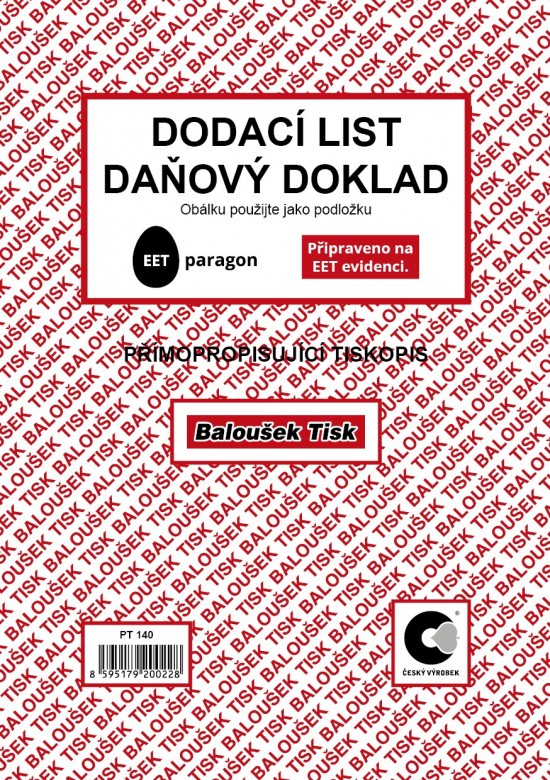PT140 - Dodací list - daňový doklad A5