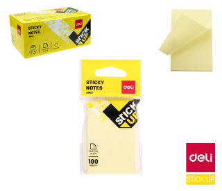 Bloček samolepící STICK UP žlutý 76 x 51mm DELI EA00352